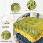 Large Square and Round Floor Pillows for Adults 2 Pack Meditation Floor Pillow Dark Grey Corduroy Floor Seat Pillows Cushion for Living Room Balcony Tatami Yoga,18x18 Inch