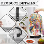 Colorful Deer Blender Dust Cover with Drawstring Stand Mixer or Coffee Maker Cover Anti Fingerprint Polyester Appliance for Home Vibrant Kitchen Decor
