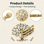 Indian Shelf 33Lb. Brass Tree Swivel Tri Arm Hook Foldable Decorative Wall Hooks 3 Prong Wall Hooks Vintage Towel Hooks Gold Coat Hooks Robe Hook Folding Coat Hooks Hangers