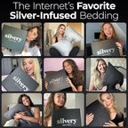 Silvery Silver Infused Bed Sheets Set - Award-Winning Self-Cooling Fabric with Self-Cleaning Silvery Technology™ That Stays Fresh 3X Longer for Hygienic Sleep (Gray, King)