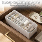 2 PCS Cable Organizer Box with 11 Standalone Cable Management Box, Charger Cord Organizer for Home/Office Desk Accessories Storage Stationery Supplies & Accessories（Clear）