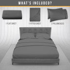 Queen Sheet Set - Luxury Hotel Bed Sheet - Soft Cooling Sheets with Elastic Corner Straps - Deep Pockets Microfiber Bedsheet - Bedding Sheets & Pillowcases - 4 Piece (Queen Size, Gray)