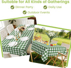 Mulbozy Sage Green Gingham Tablecloth 4 Pack, 54 x 108 Inch Plastic Table Cloth Disposable, Sage Green and White Checkered Table Cover for Party Supplies
