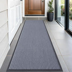 OLANLY Front Door Mat Indoor Outdoor Entrance, Waterproof Heavy Duty Doormat, Fade Resistant, Low Profile, Easy Clean Patio Porch Welcome Floor Mats for Entry, 59x20, Ash Grey