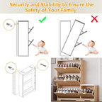 BORNOON Slim Shoe Cabinet with Bench for Entryway, Hidden Storage and Adjustable Shelves, Free Standing Wooden Shoes Organizer for Hallway, Foyer