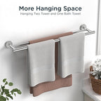 FORIOUS Double Towel Bar, 24 Inch Double Towel Racks for Bathroom, Heavy Duty SUS304 Stainless Steel Towel Bar Brushed Nickel, Includes Wall Mounting Hardware, Brushed Nickel