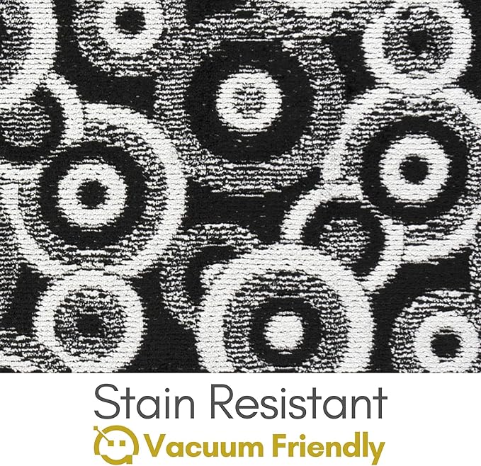 Custom Size Black Hallway Runner Rug | Cut to Length 2'3" x 8' (Runner) | Non-Slip & Machine Washable | REMNAZ