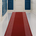 Custom Made Runner Rug for Kitchen Foyer Hallway Entry Choose Your Length 26 Inch Wide Geometric Checkered Design Red Color (16 feet x 26 inch)