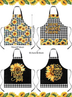 Geetery 4 Pcs Chicken Aprons for Women Rooster Print Apron Waterproof Adjustable for Kitchen Cooking
