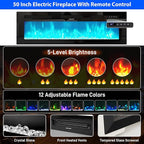 chartustriable 81IN LED TV Stands w/50 inch Fireplace Power Outlet for 90/85/80/75 Inch TVs,High Glossy Modern TV Media Console Gaming with 2 Storage Cabinets,Dual LED Lights,Black