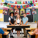 5th Grade Graduation Decorations - 3PCS Bye Bye 5th Grade Graduation Banners Photo Banner Decor, Colorful Primary Elementary School Congrats Grad Party Supplies (No-DIY)