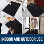 OLANLY Door Mats Indoor, Non-Slip, Absorbent, Dirt Resist, Entrance Washable Mat, Low-Profile Inside Entry Doormat for Entryway (48x32 inches, Black)