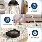 GarveeHome Floral Area Rug 4x6 Entryway Rug Low Pile Bedroom Beige Bow Rugs Non Slip Stain Resistant Dining Room Throw Carpet Small Living Room Butterfly Rugs Soft Boho Mats for Kitchen Nursery, 4x6