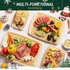 Bamboo Cutting Board Set Non Slip Feet Over Sink Men Husband Birthday Christmas Xmas Valentines Father Day Gifts Ideal from Wife Romantic Anniversary Best Cool Gadget Awesome Who Have Everything