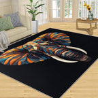 Indian Gods Rugs for Bedroom - 3x5 Area Rug - Ganesha Rugs for Living Room, Abstract 3D Ganesha Rug, Non-Slip Washable Home Decor Carpet