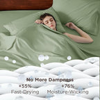 Bedsure Deep Pocket King Sheet Set - Fits Mattresses Up to 21 Inches Thick - 4 Piece GentleSoft Bed Sheets, Moisture Wicking, Soft & Cooling Bedsheet & Pillowcases, Easy & Secure Fit, Light Green