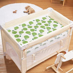 TILLYOU Pack and Play Sheet - Soft Quilted Crib Cover Pad, Toddlers Mattress Protector with 1''-3'' Deep Pocket, Thick Play Yard Playpen Sheets, Crib Mattress Pad, 39"x27", Green Apple