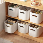 6 Pack White Storage Bins with Lids Stackable Storage Container for Organizing, Small Storage Boxes with Handle for Shelves, Cute Organizer Bins for Craft, Snacks, 9.85x6.9x5.7 inch