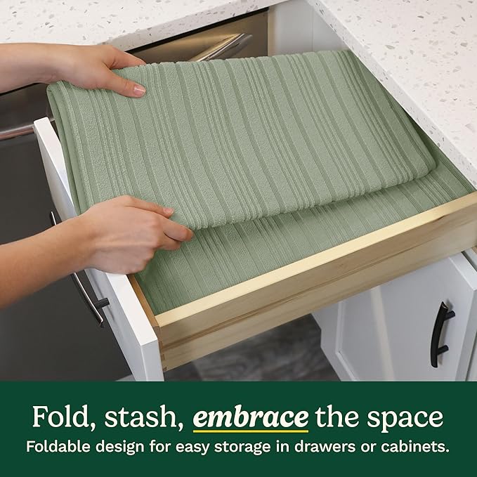 Cuisinart Dish Drying Mats for Kitchen Counter - (2) 18" x 24" Ultra Absorbent Dish Drying Mat XL - Foldable, Machine Washable, Fast Drying Dish Mat