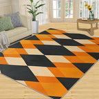 8x10 Geometric Rugs for Living Room - Diamond Shape Pattern Large Area Rug, Modern Minimalism Modern Boy Nursery Rug Soft Washable for Classroom Office Bedroom Kids Room