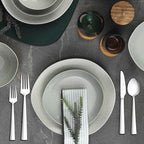 21-Piece Modern Stainless Steel Silverware Sets with Organizer Tray Silver Tableware Cutlery Set Fork Spoon and Knife Flatware Sets Heavy Duty Eating Kitchen Utensil Set Service for 4, Dishwasher Safe