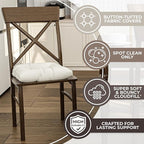 Klear Vu Gripper Overstuffed Universal Non-Slip Dining Chair Cushions for Kitchen Decor or Office Use, U-Shaped Skid-Proof Seat Pad, 17x17 Inches, 2 Count (Pack of 1), Solid Ivory