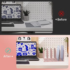 SUPEASY File Organizer for Desk, 5-Section Mesh Desk Organizer, Vertical File Holder Desktop Organizer File Sorter, File Folder Holder for Office Supplies, Pink
