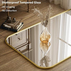 Full Length Mirror 65"x24" Arched Floor Standing Large Mirrors Full Body Mirror with Stand - with Aluminum Frame for Bedroom Living Room, Gold