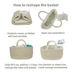 XUANGUO Large Baby Diaper Caddy Organizer for Girl Boy Rope Nursery Storage Bin Basket Portable Holder Tote Bag for Changing Table Car Travel Baby Shower Gifts Oatmeal