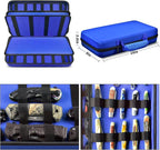 GWCASE Display Case for 66+ Pocket Knives. Folding Holder, Butterfly Storage Organizer, Roll Collection Pouch Carrier Bag for Survival Tactical Outdoor for EDC Mini Knife -Blue