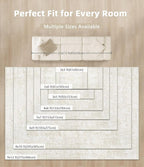 Area Rug 3x5 Entryway Rugs - Machine Washable Vintage Boho Area Rug Non-Slip Kitchen Rugs Soft Stain Resistant Indoor Door Mat, Small Oriental Throw Rug for Entrance Hallway Bedroom (Ivory, 3'x5')