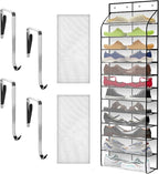 Kotkn Over The Door Shoe Organizer with 12 Large Breathable Pockets - Durable Hanging Storage for the Entire Family's Shoes (White)