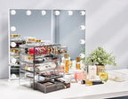 Sorbus Acrylic Makeup Organizer Set, 6-Drawer Vanity & Countertop Cosmetic Storage with Small & Wide Drawers, Black Jewel Makeup Storage for Brushes, Lipsticks, Jewelry, Holiday Gift for Women & Teens