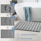 AWW Foldable Stone Bath Mat, Super Absorbent Diatomaceous Earth Mats, Non-Slip 23.6 x 15.5 Inch Quick Drying Mat, Compact and Easy to Store Bath Mats for Bathroom, Easy to Clean, Grey
