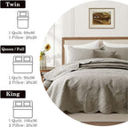 IR Imperial Rooms 10 Pack Twin Quilt Bedding Set (68" x 86") - Bulk Wholesale for Hotels, Guest Bedroom & Airbnbs - Lightweight Microfiber Reversible Floral Embossed Quilts Bedspreads (Beige)