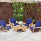 Outdoor Olefin Water-Resistant Deep Seat Cushion Set, 2PCS Weather and Fade Resistant 23''x 26''x 6'' Patio Furniture Seat Cushion, Thickened Sofa Chair Pad for Lawn, Garden, Dark Blue