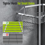LAMU Shower Caddy Corner Tension Pole, Stainless Steel Shower Organizer, Strong Spring, 5 Adhesive Pads, 2.4 in Non-Slip Grid Base, Adjustable 4-Tier Basket, 4 Hooks, Fits Heights 37.8-124 in, Silver