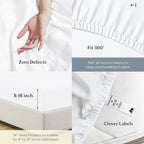 Mayfair Linen 100% Cotton Sheets Twin XL Size Bed Set - 500 Thread Count Sheets Twin XL Size 3 PC Set (White), Soft, Cooling, Hotel-Quality 16" Deep Pocket Cotton Bedsheet for Hot Sleepers