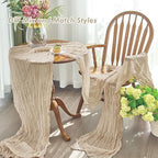 IVAPUPU 6 Pcs Cheesecloth Table Runner - 10ft Nude Spring Boho Gauze Cheese Cloth Table Runners for Baby Shower Decorations Wedding Party Garden Farmhouse Decor