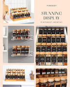 Bamboo Glass Spice Jars with Label and Shaker Lids Clear Empty 4oz 24 Pack Bottles Set, Square Glass Spice Containers with Labels Black, Seasoning Organizer Jars, Seasoning Containers with Labels Set