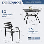 HOMREST 5 Piece Outdoor Patio Dining Set