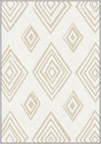 Washable 4x4 Modern Geometric Rug Living Room, Beige Abstract Diamond Design Area Rugs for Bedroom, Modern Geometric Home Decor Carpet, Low Pile, Non Slip, Kids & Pet Friendly (N4176)