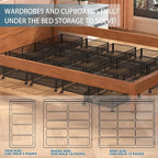 Foldable Bedroom Storage Organization with Handles - Under Bed Storage Containers with Wheels - Bins Drawer for Clothes, Blankets and Shoes