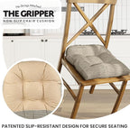 Klear Vu Gripper Overstuffed Universal Non-Slip Dining Chair Cushions for Kitchen Decor or Office Use, U-Shaped Skid-Proof Seat Pad, 17x17 Inches, 2 Count (Pack of 1), Honeycomb Natural