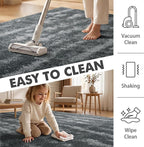9x12 Ft Extra Large Shag Rugs for Living Room, Ultra Soft Fluffy Furry Area Rugs for Bedroom Indoor Floor, Aesthetic Carpet for Kids Home Decor (Grey)