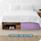 Bare Home Kids Twin Bed Skirt - 15-Inch Tailored Drop Easy Fit - Bed Skirt for Beds - Center & Corner Pleats (Twin, Lavender)