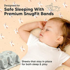 Pack and Play Sheets Fitted - 2-Pack Mini Crib Sheets for Pack N Play Mattress 38x26, Soft & Cozy, Neutral Toddler Playard Bedding, Snug Fitted Mini Baby Crib Mattress Cover Boy, Girl (Lune Mystic)