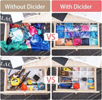 40Pcs Drawer Dividers, Adjustable Drawer Organizer for Socks, Underwear, Makeup, Can Help Tidy Kitchen, Bedroom, Dresser Blue