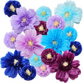 Crowye 12 Pcs Large Colorful Tissue Paper Flowers Decorations Giant Fiesta Craft Crepe Paper Flowers for Wall Decor Backdrop Mexican Wedding Birthday Carnival Party (10'' 20'',Multicolor)