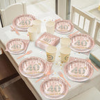 96PCS Rose Gold 40th Birthday Party Paper Plates and Napkins Forty Years Old Table Decorations 40th Birthday Disposable Dessert Tableware Set Serves 24 Guests Girl Ladies Women Party Supplies Favors